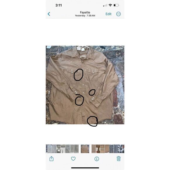 Western Frontier Mens Shirt 2X Brown LS Pearl Snap Rockabilly Retro Vintage * - Picture 5 of 5